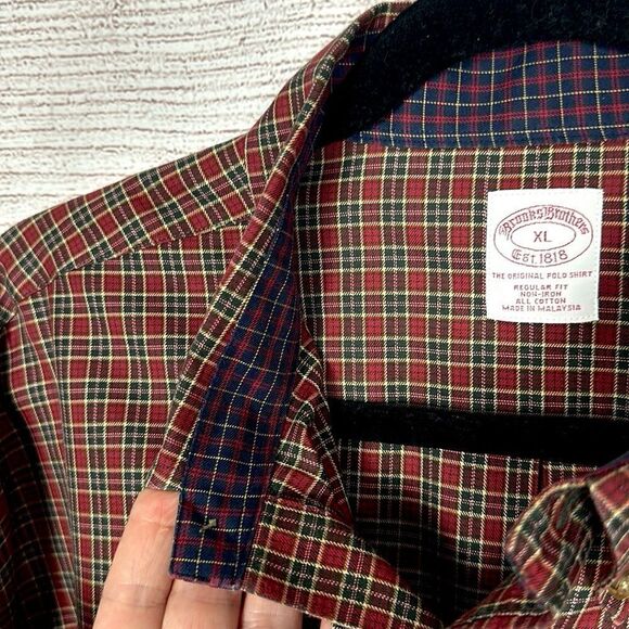 Brooks Brothers Button Down Shirt Long Sleeve Plaid Cotton Regular Fit XL - Picture 2 of 13